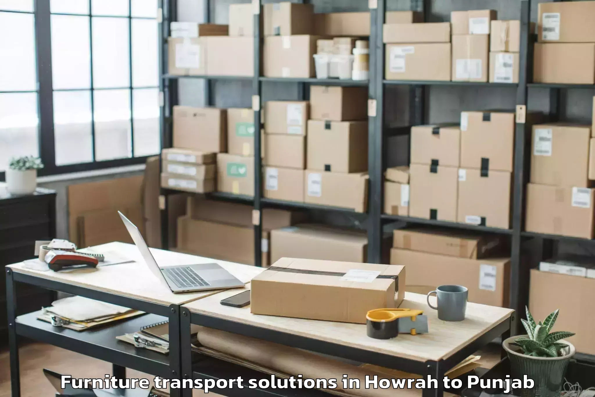 Professional Howrah to Ludhiana Furniture Transport Solutions